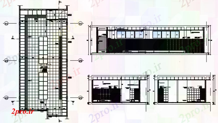 دانلود نقشه حمام مستر نما اصلی، بخش، طرحی و جزئیات نصب و راه اندازی لوله کشی توالت 6 در 14 متر (کد93254)