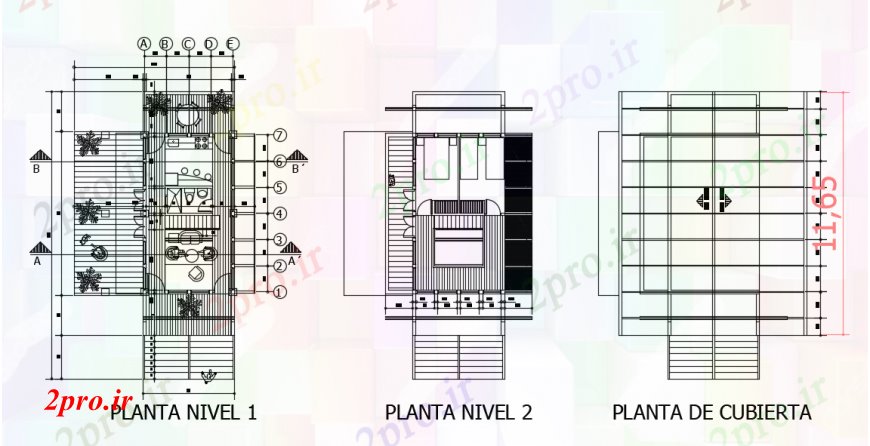 دانلود نقشه مسکونی  ، ویلایی ، آپارتمان  طراحی  دو بعدی  از   خودرو عرفات ویلا (کد93259)