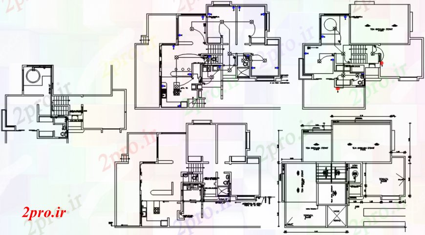 دانلود نقشه مسکونی ، ویلایی ، آپارتمان طبقه مسکن روستایی نصب و راه اندازی لوله کشی و برق طراحی جزئیات 12 در 15 متر (کد93306)