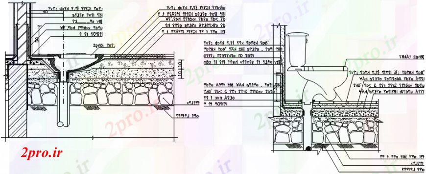دانلود نقشه جزئیات لوله کشی بخش ورق توالت و ساختار لوله کشی طراحی جزئیات  (کد93327)