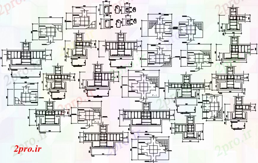 دانلود نقشه جزئیات ستون چند بخش ستون ساختاری و ساخت و ساز جزئیات (کد93347)