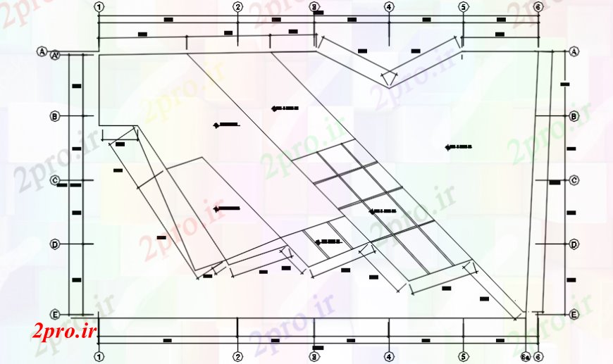 دانلود نقشه جزئیات پله و راه پله طرحی مدل مقطعی رمپ و پله مورد ساخت و ساز 10 در 17 متر (کد93354)