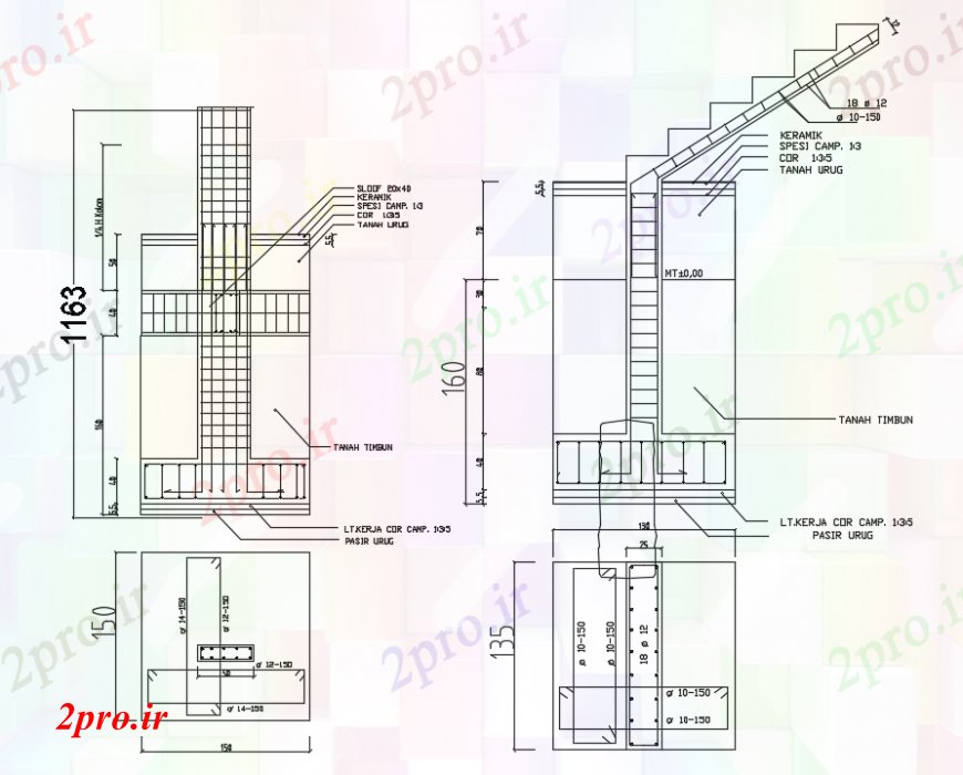 دانلود نقشه مسکونی  ، ویلایی ، آپارتمان  طراحی  دو بعدی  خانه PHDM بنیاد  اتوکد جزئیات (کد93409)