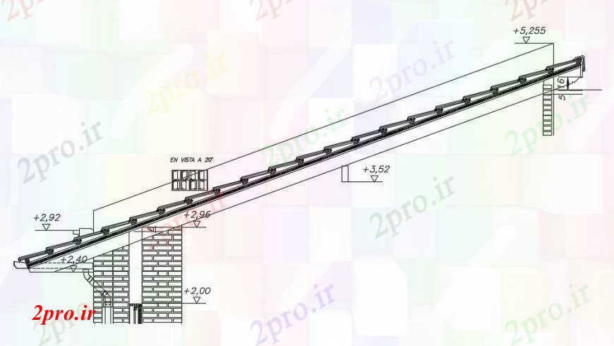 دانلود نقشه جزئیات ساخت و ساز طراحی  دو بعدی  از پشت بام  ساختار اتوکد (کد93459)