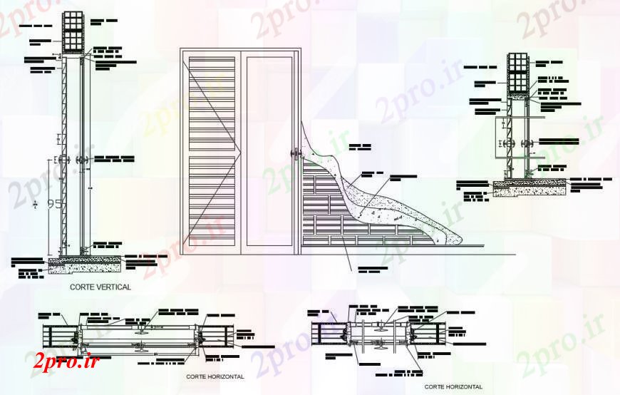 دانلود نقشه جزئیات طراحی در و پنجره  طراحی  دو بعدی  نما درب و ساخت و ساز  اتوکد (کد93464)