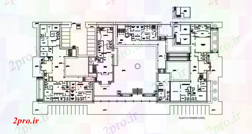 دانلود نقشه ساختمان اداری - تجاری - صنعتی شرکت مالی پروژه دفتر 10 در 25 متر (کد93483)