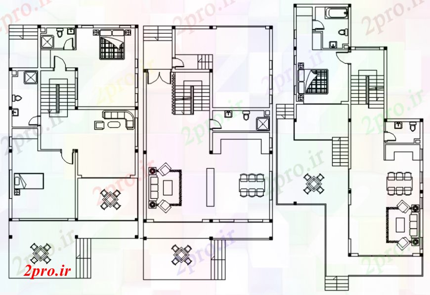 دانلود نقشه مسکونی  ، ویلایی ، آپارتمان  دو BHK طراحی طراحی آپارتمان   مسکن   اتوکد (کد93490)