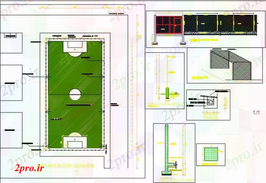 دانلود نقشه ورزشگاه ، سالن ورزش ، باشگاه فوتبال پروژه ورزشگاه   جزئیات (کد93500)