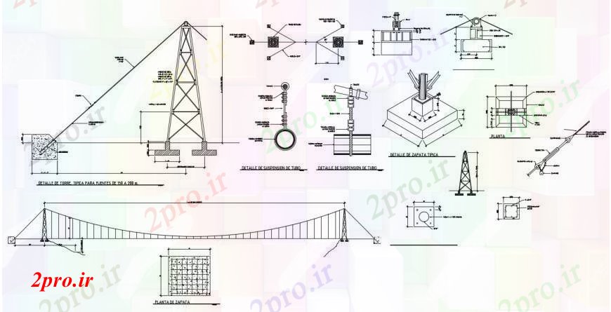 دانلود نقشه جزئیات ساخت و ساز  دو بعدی  طراحی از هوا عبور کند  اتوکد نما (کد93535)