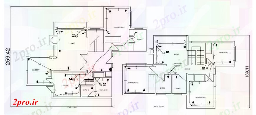 دانلود نقشه مسکونی  ، ویلایی ، آپارتمان  طراحی  دو بعدی  خانه نما  اتوکد طبقه (کد93562)