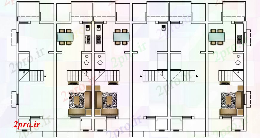 دانلود نقشه مسکونی ، ویلایی ، آپارتمان فاصله مفهوم بلوک طرحی خانه 7 در 9 متر (کد93581)