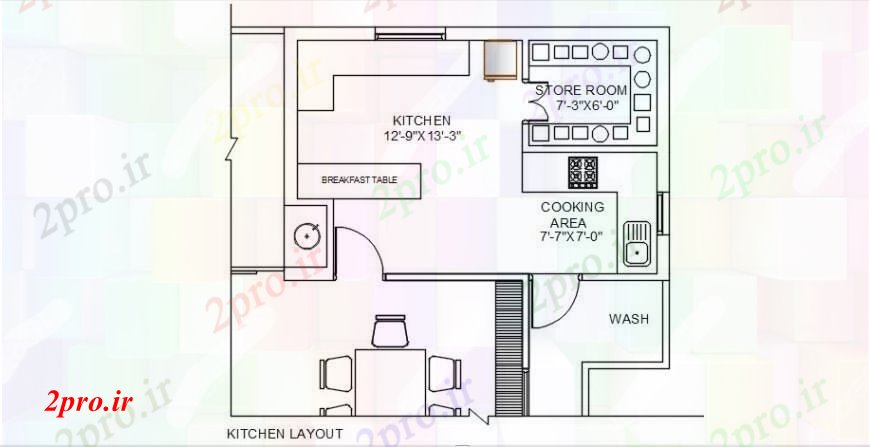 دانلود نقشه آشپزخانه آشپزخانه بلوک جزئیات مدل دو بعدی   (کد93584)