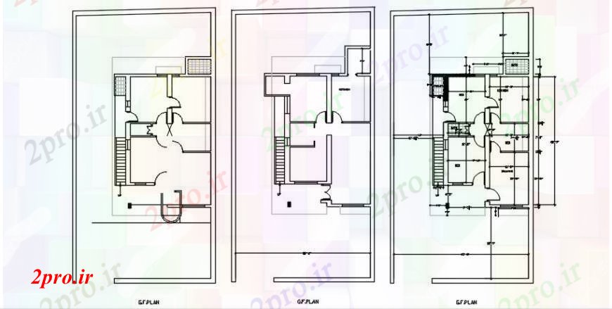 دانلود نقشه مسکونی  ، ویلایی ، آپارتمان  فاصله مفهوم طرحی خانه (کد93587)