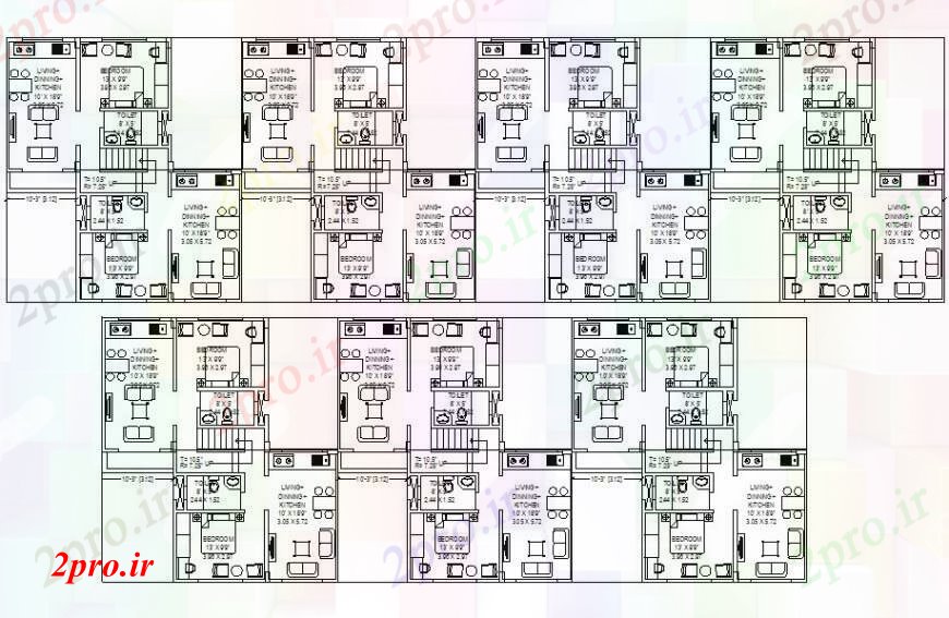 دانلود نقشه مسکونی  ، ویلایی ، آپارتمان  ردیف خانه اقامت  طراحی  (کد93595)