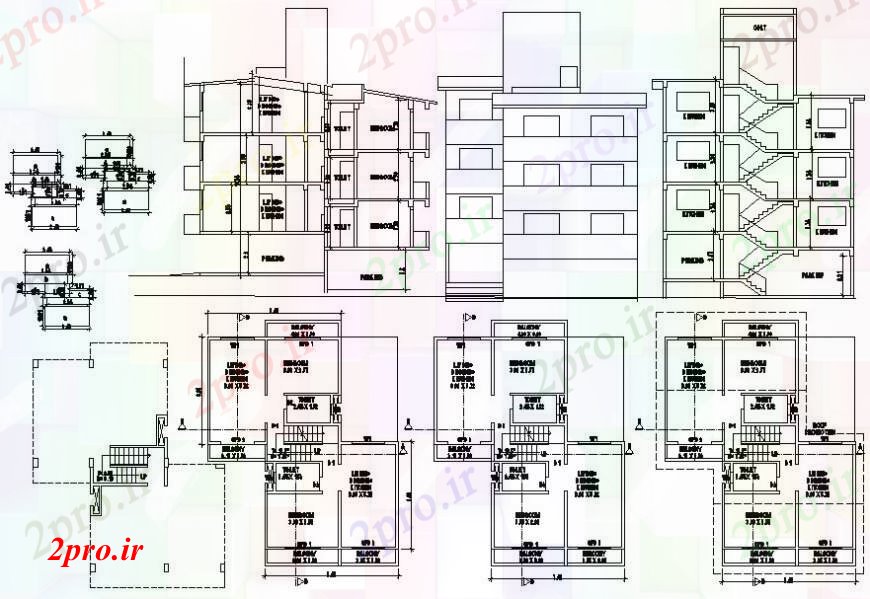 دانلود نقشه مسکونی ، ویلایی ، آپارتمان طراحی دو بعدی جزئیات پروژه آپارتمان 10 در 13 متر (کد93618)