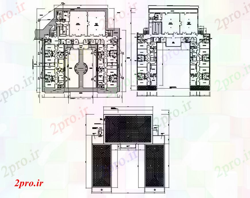 دانلود نقشه بیمارستان - درمانگاه - کلینیک روانی درمانگاه 44 در 46 متر (کد93650)