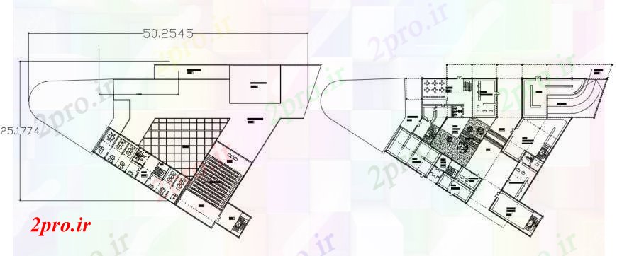 دانلود نقشه جزئیات ساخت و ساز طبقه طراحی کاشی اتوکد 55 در 73 متر (کد93665)