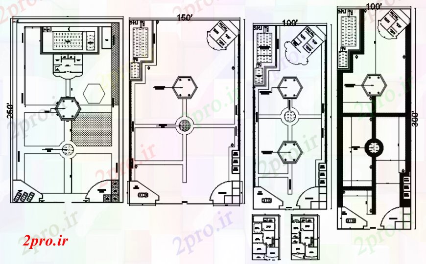 دانلود نقشه مسکونی  ، ویلایی ، آپارتمان  نقشه های دو بعدی  جزئیات مساحت ساختمان خانه رعیتی   (کد93683)