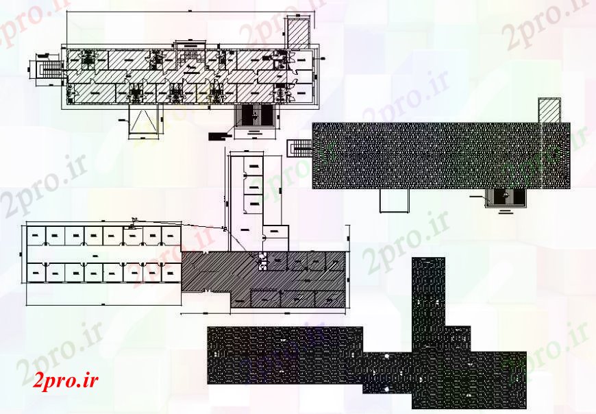 دانلود نقشه بیمارستان - درمانگاه - کلینیک کلینیک دو بعدی پروژه 44 در 46 متر (کد93702)