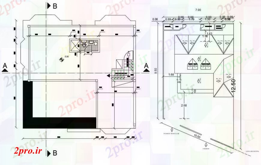 دانلود نقشه مسکونی  ، ویلایی ، آپارتمان  طراحی  دو بعدی  از خانه معمولی حمام  اتوکد نما (کد93738)