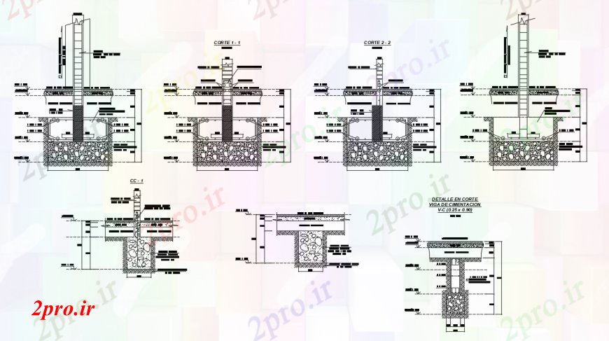 دانلود نقشه طراحی جزئیات ساختار طراحی  دو بعدی  از  اتوکد ساختار داخلی (کد93799)