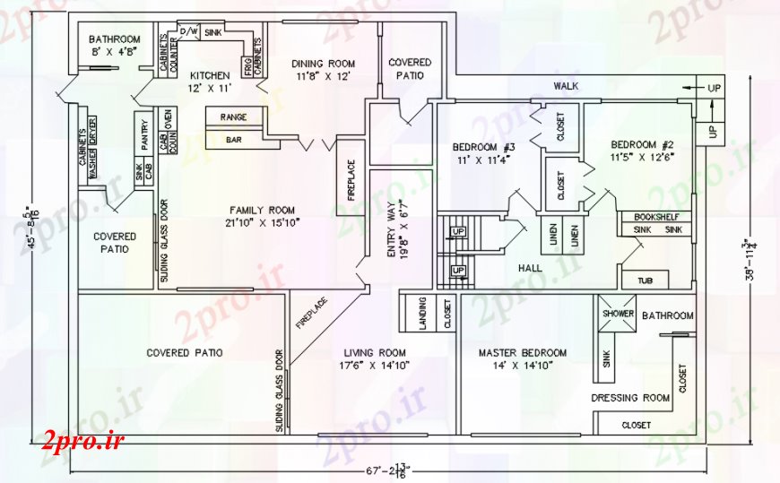 دانلود نقشه مسکونی  ، ویلایی ، آپارتمان  نقشه های دو بعدی  جزئیات طرحی مرکزی یک خانه در  به  (کد93805)