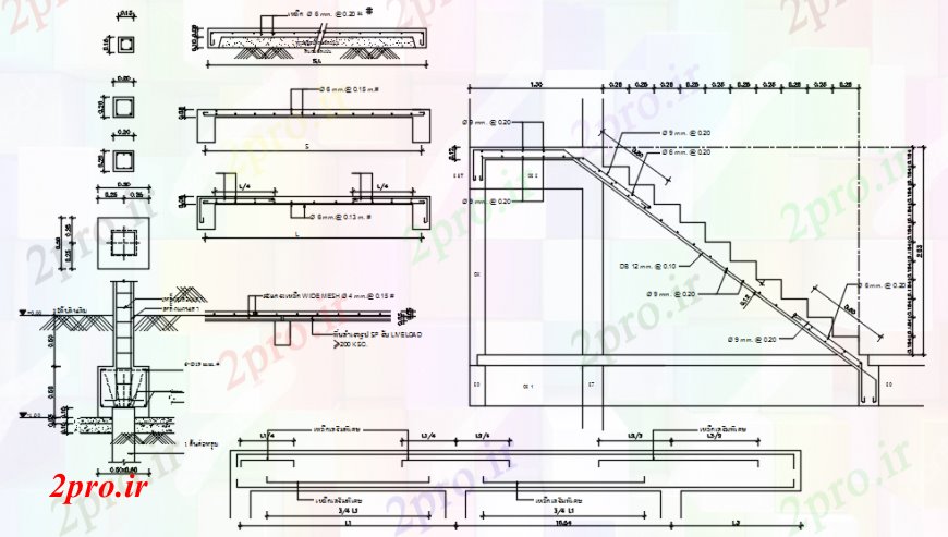 دانلود نقشه جزئیات ستون  RCC طراحی ساختاری جزئیات ستون و آوردن ساختار (کد93812)