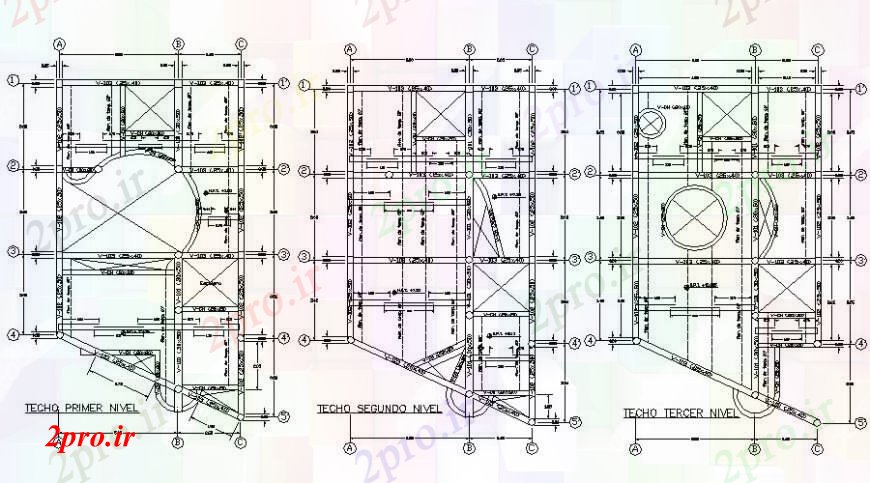 دانلود نقشه ساختمان اداری - تجاری - صنعتی پایه و اساس ساختمان دو بعدی طرحی 9 در 15 متر (کد93829)