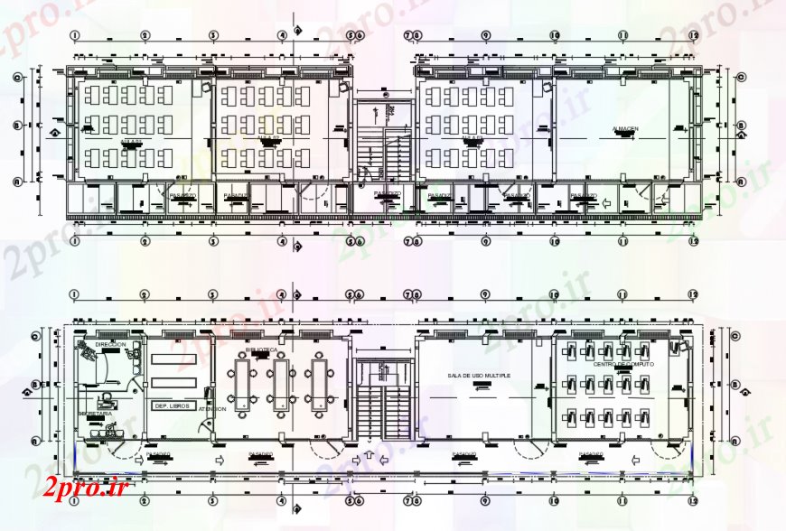 دانلود نقشه معماری معروف طراحی دو بعدی از اتوکد معماری زیرساخت 9 در 38 متر (کد93888)