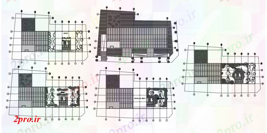 دانلود نقشه برنامه ریزی شهری طراحی  دو بعدی  از طرحی طبقه باغ  درونی  اتوکد (کد93890)