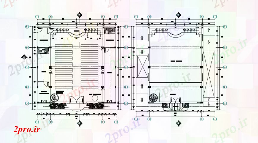 دانلود نقشه مسکونی  ، ویلایی ، آپارتمان  طراحی  دو بعدی  کلیسا  اتوکد نما (کد93950)