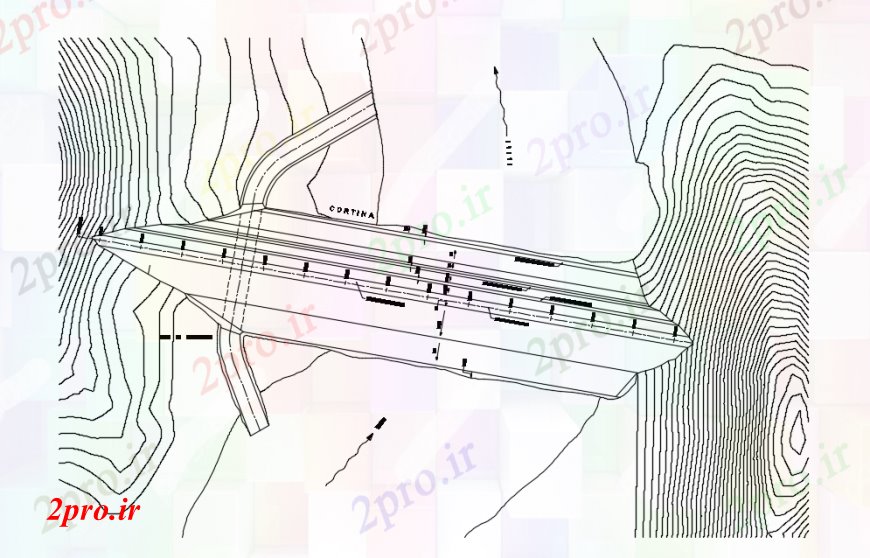 دانلود نقشه جزئیات جاده سازی طراحی  دو بعدی  طرحی نما بالای  اتوکد جاده (کد93977)