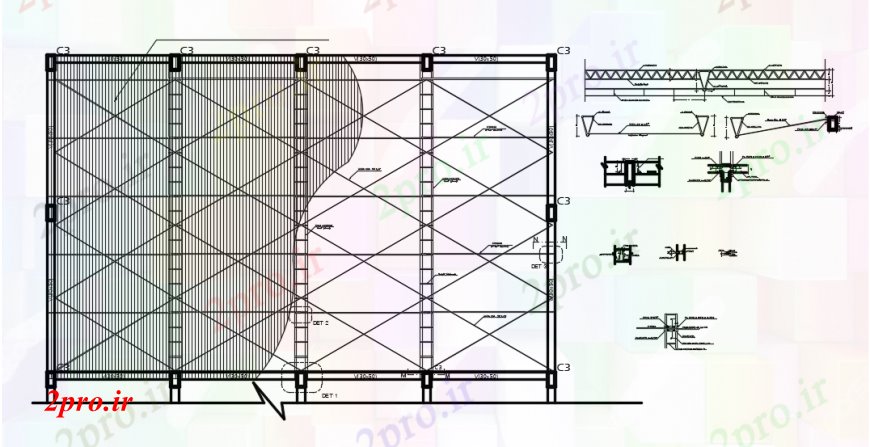 دانلود نقشه جزئیات ساخت پل طراحی  دو بعدی  از قیچی  پل اتوکد (کد94002)
