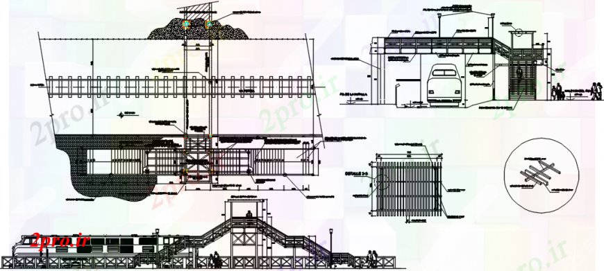 دانلود نقشه جزئیات ساخت پل بخش اصلی پل پا و ساختار طراحی جزئیات  سازنده (کد94089)