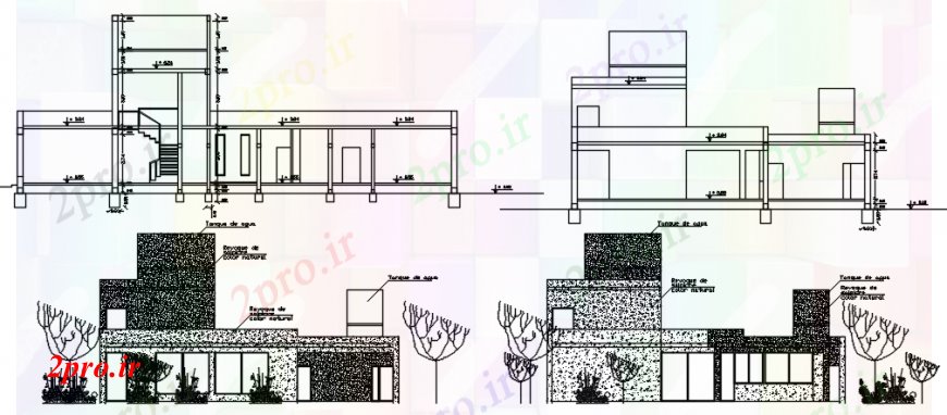 دانلود نقشه مسکونی  ، ویلایی ، آپارتمان  نماات خانه خانواده تنها و بخش طراحی جزئیات  (کد94127)