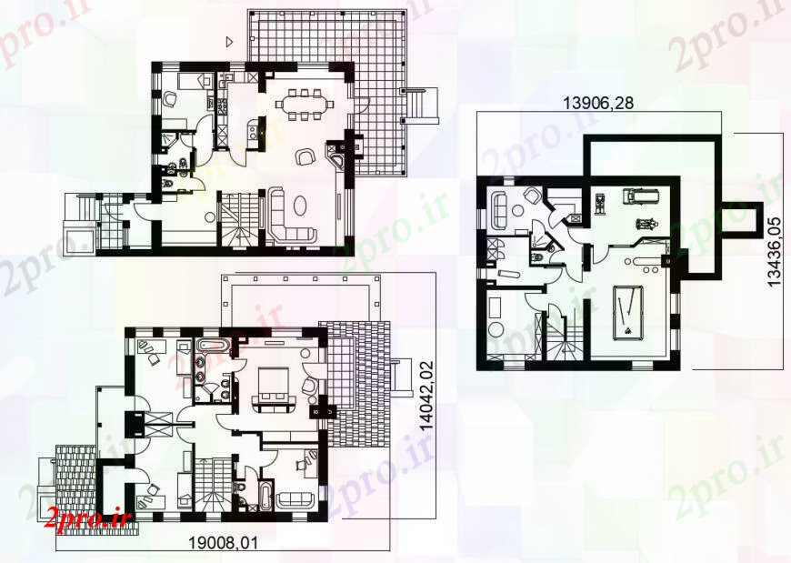 دانلود نقشه مسکونی  ، ویلایی ، آپارتمان  طراحی  دو بعدی  از  اتوکد ویلا کلاسیک (کد94132)