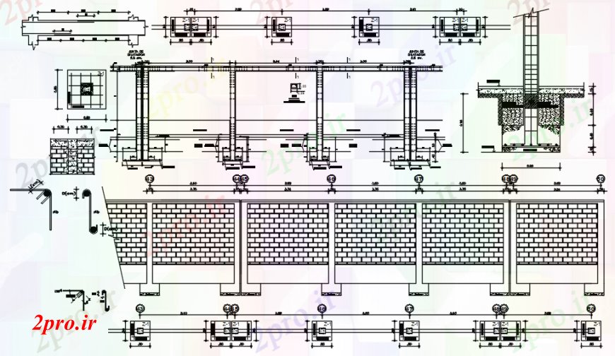دانلود نقشه طراحی جزئیات ساختار محیط بخش اصلی حصار، مبنایی و نصب و راه اندازی سازنده جزئیات (کد94155)