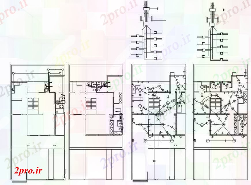 دانلود نقشه جزئیات ساخت و ساز طراحی دو بعدی عمود بر 10 در 13 متر (کد94236)