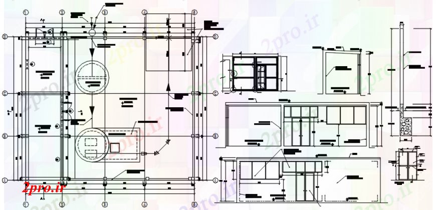 دانلود نقشه جزئیات لوله کشی پمپاژ بخش ایستگاه، طرحی و ساختار طراحی جزئیات  (کد94262)