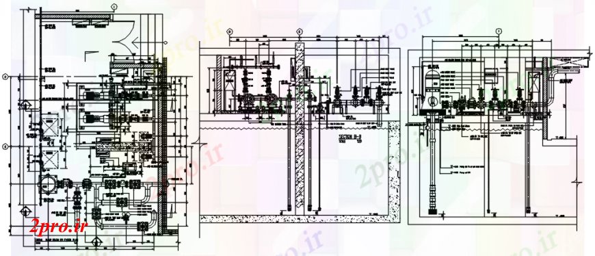 دانلود نقشه جزئیات لوله کشی پمپ طرحی اتاق طرحی و ساختار لوله کشی طراحی جزئیات 42 در 76 متر (کد94264)
