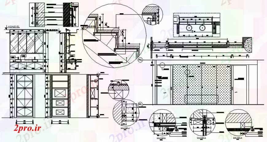 دانلود نقشه جزئیات طراحی در و پنجره  درب خانه، درب و پنجره نما و نصب و راه اندازی طراحی جزئیات  (کد94277)