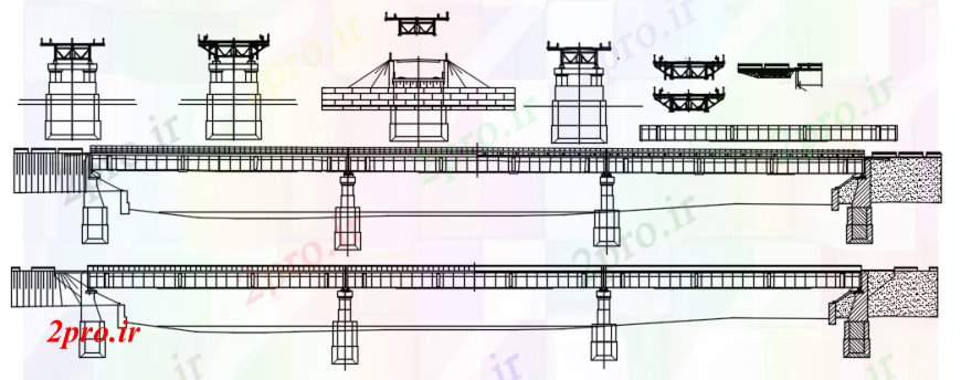 دانلود نقشه جزئیات ساخت پل پل فضایی تمام بخش و ساخت و ساز طراحی طرفه جزئیات  (کد94284)