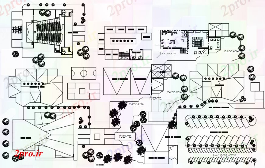 دانلود نقشه تئاتر چند منظوره - سینما - سالن کنفرانس - سالن همایشسالن سالن با طرحی توزیع مرکز آموزش و محوطه سازی جزئیات  (کد94285)
