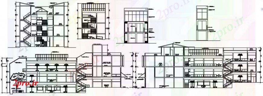 دانلود نقشه هایپر مارکت - مرکز خرید - فروشگاه همه نما و بخش طراحی جزئیات طرفه بازسازی ساختمان تجاری 26 در 40 متر (کد94290)