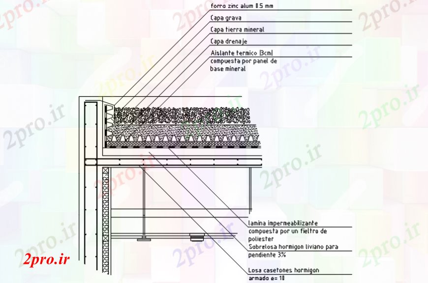 دانلود نقشه طراحی جزئیات ساختار محیط زیست چوبی بخش سقف و ساختار طراحی جزئیات  (کد94332)