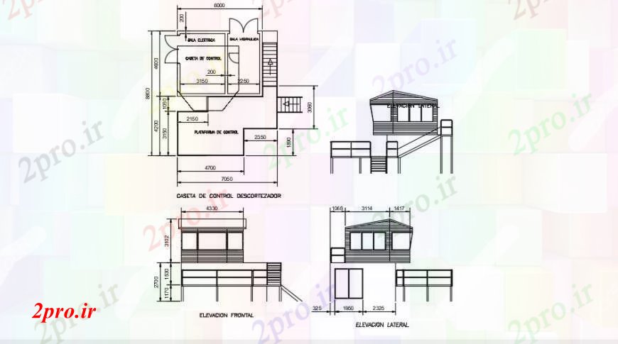 دانلود نقشه مسکونی  ، ویلایی ، آپارتمان  خانه کلبه دو نما سطح و برنامه ریزی طراحی جزئیات  (کد94344)