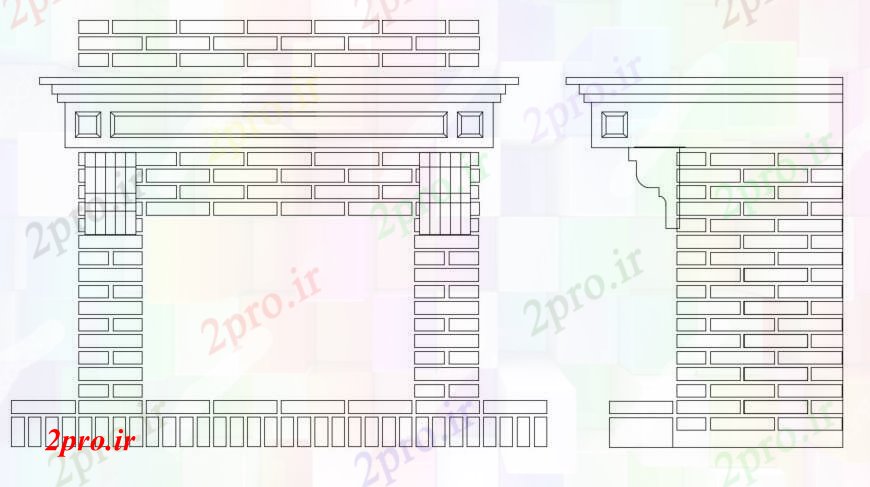 دانلود نقشه  جزئیات دیوار های آجری طراحی  دو بعدی  از آجر  اتوکد کاخ (کد94406)