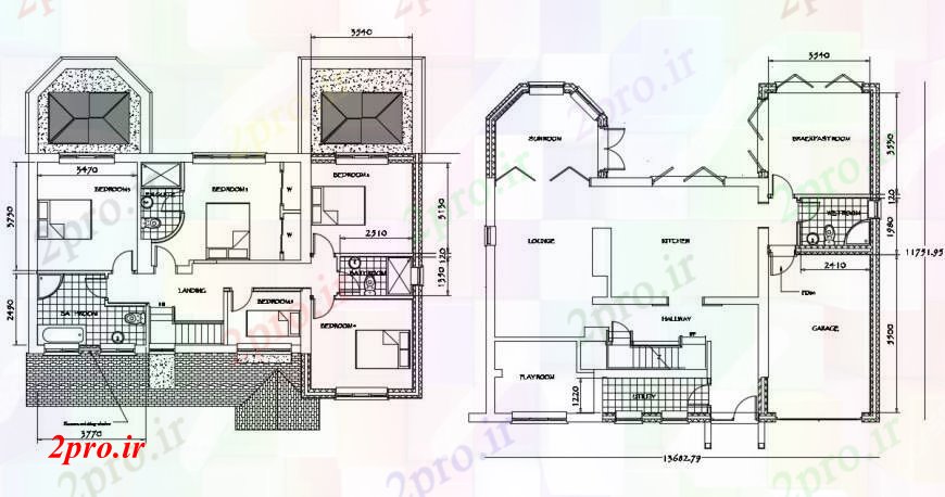 دانلود نقشه حمام مستر طراحی دو بعدی خانه اتاق خواب 11 در 13 متر (کد94408)