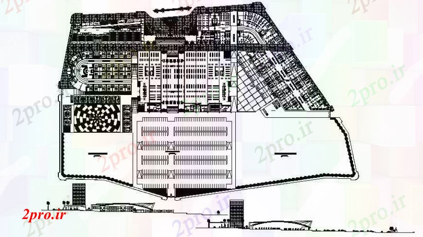 دانلود نقشه مسکونی  ، ویلایی ، آپارتمان  آپارتمان لوکس نما، بخش و طرحی توزیع  (کد94419)