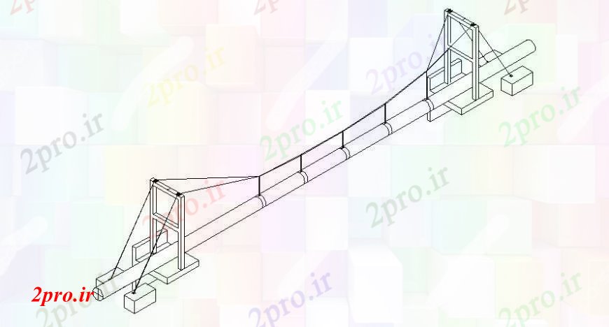 دانلود نقشه جزئیات ساخت پل پل خودرو نما ایزومتریک جزئیات طراحی  (کد94618)